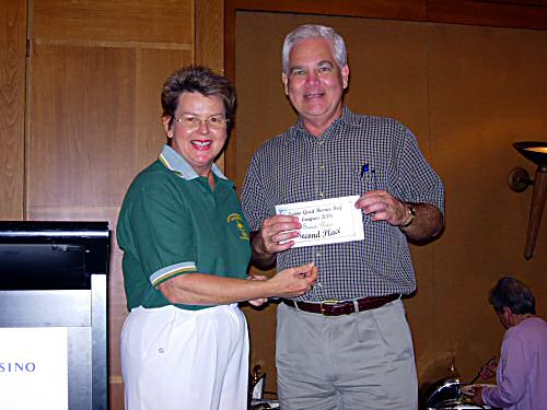 Runners Up: Dorothy Wood presents the prize to Ian Afflick (Paul Collins not pictured)