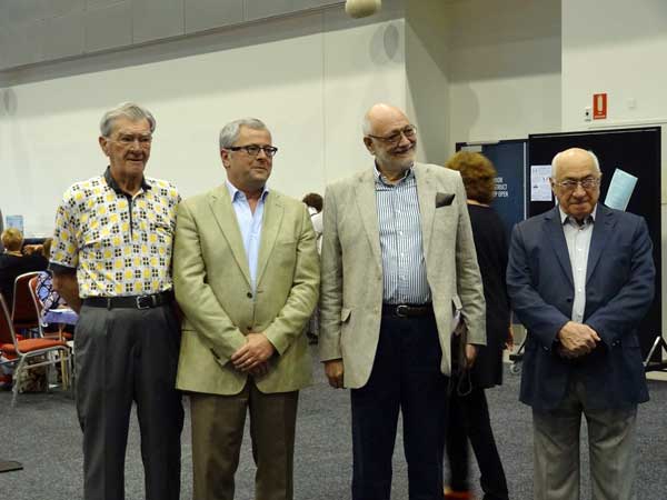 John Wignall, Marc de Pauw, WBF President Gianarrigo Rono and Ernesto d'Orsi
